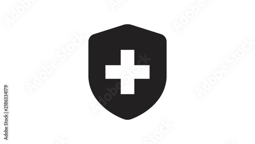Shield icon with medical cross.