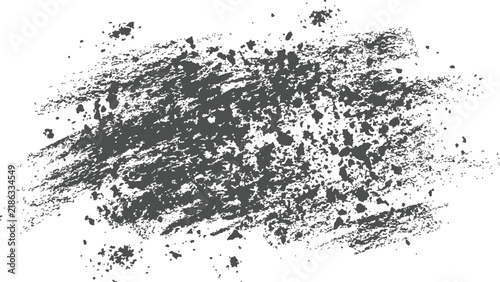 Black charcoal smudge and splatter texture on white background. Flat vector illustration EPS 10.
