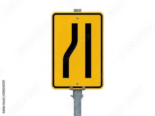 Road Lane Merging Left Warning Sign for Traffic Safety