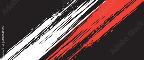 Abstract orange and white paint brush stroke texture vector on black background for sporty livery design.