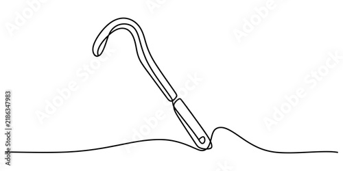 Bild auf Leinwand Dental scaler tool for oral hygiene cleaning continuous line drawing medical instrument for plaque removal and professional tooth care service