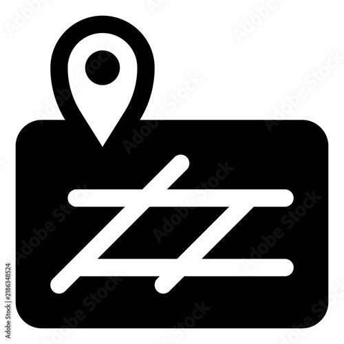 Map icon for navigation, location and travel