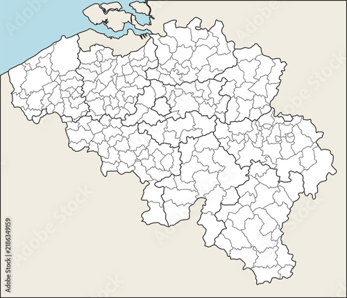 Bild auf Leinwand Set maps of Belgium with administrative borders