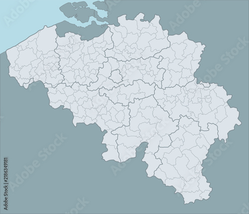 Bild auf Leinwand Set maps of Belgium with administrative borders