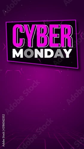 Cyber Monday Background with Purple Neon Sale Design