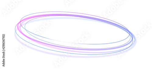 Canvastavla An abstract circular light trail is depicted with intertwined pink and blue hues