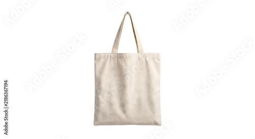 Fotografía Eco friendly canvas tote bag mock up in natural cream cotton fabric for shopping branding