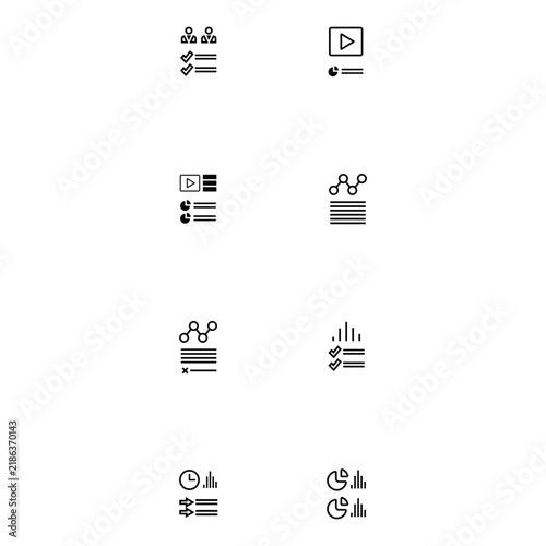 Data Analytics and Business Dashboard Outline Icon Set
