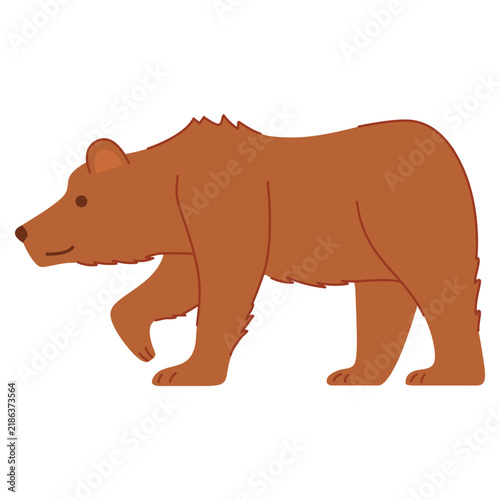 Brown bear cartoon character. Flat vector illustrations.