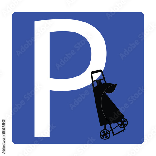 Shopping trolley bag on wheels. Suitable for stores, markets, and grocery shopping.
