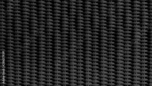 Quadro su tela Dark black woven rope texture seamless background close up showing intricate braided cord pattern for outdoor gear fabric industrial synthetic mesh textile wallpaper design macro backdrop