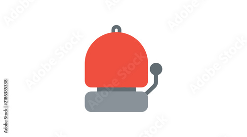 Red alarm bell icon on a white background a simple notification symbol