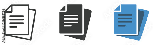 Document File Icon, Stacked Papers for Data, Information, Documentation, Office Workflow, Records, Storage, and User Interface Design
