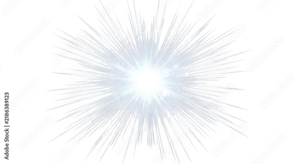 Fototapeta premium Bright glowing light burst with rays and star sparkle effect