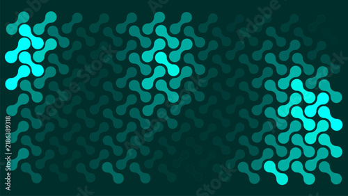 An abstract geometric pattern in rich turquoise tones. Repeating shapes create a cohesive composition with a modern, minimalist aesthetic. Suitable for design, textiles, packaging, and creative projec