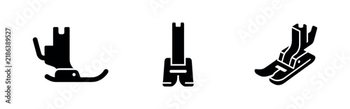 Foto Set of sewing machine presser foot icons in diverse styles and angles