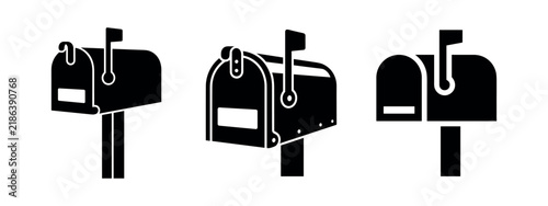 Foto Classic Mailbox Silhouette Set - American Postal Service and Letterbox Vector Sy