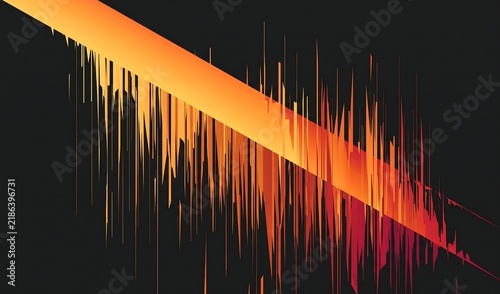 Vibrant Orange Red Digital Waveform with Dynamic Vertical Lines