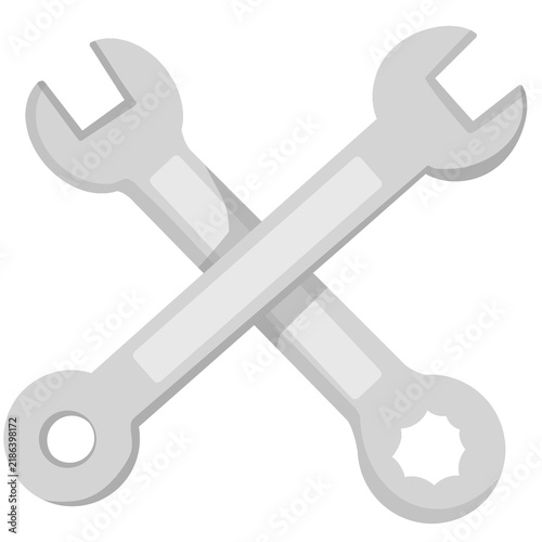 Crossed wrenches icon illustration for repair and maintenance service