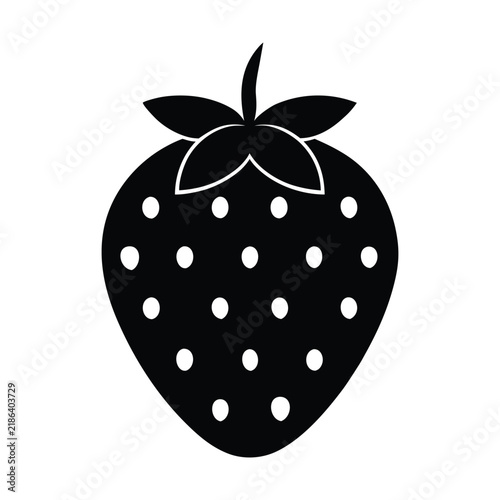 Strawberry Logo Symbol Black Silhouette Clipart