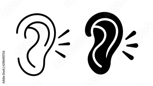 Quadro su tela Listening icon design, logo, app, template set. Black icons