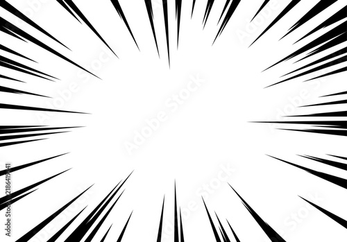 Sharp radial motion lines forming a comic style speed burst on plain white background