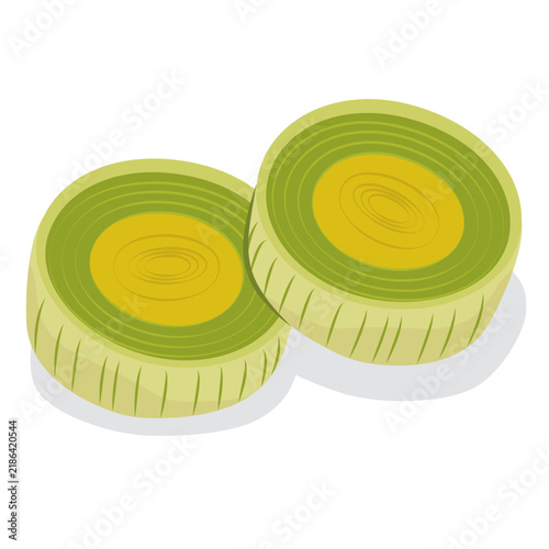 Leek Sliced, chopped leek vector.