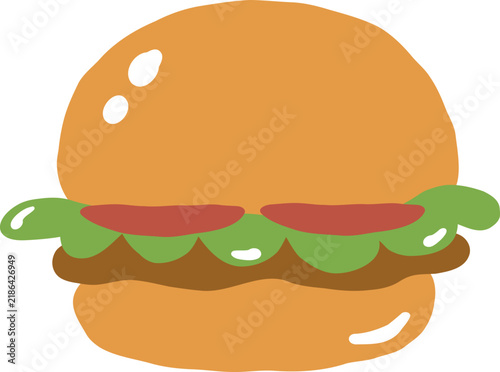 cute hamburger food vector cartoon illustration