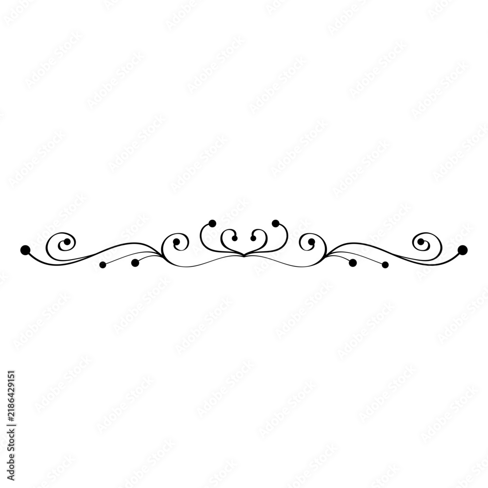 Obraz premium Floral swirls line ornament 2