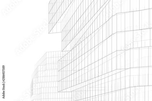 Architectural building abstract 3d illustration