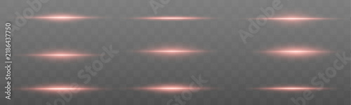 Cuadro en lienzo Red glowing light streaks with soft flare effects