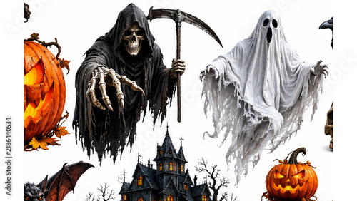 set of halloween elements