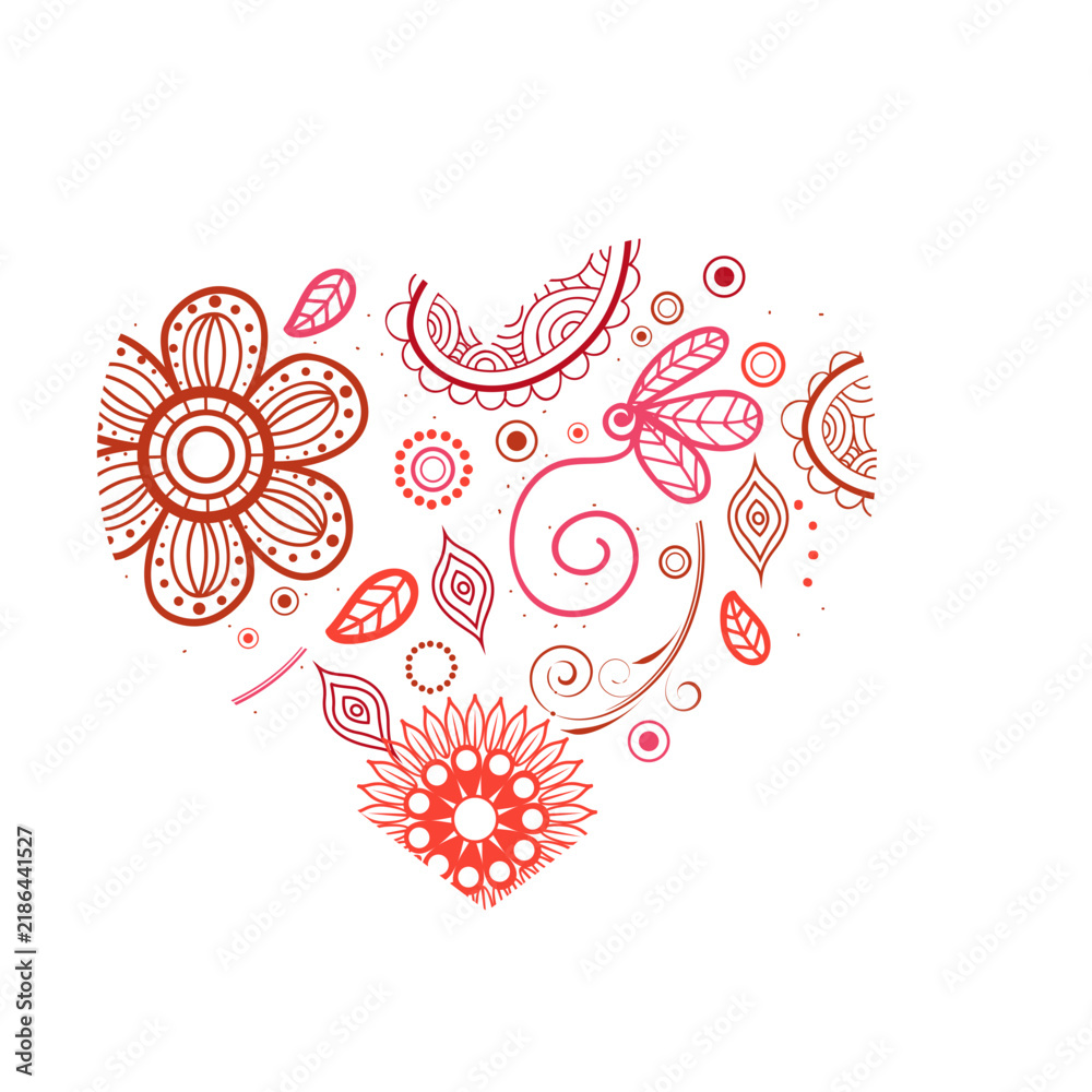 Obraz premium Heart made of flowers sticker