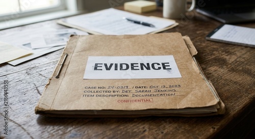 Detective Case File Evidence Folder Confidential Documentation Investigation
