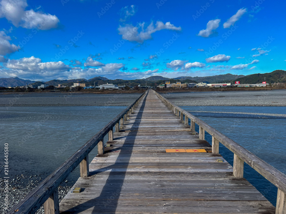 Fototapeta premium Horai Bridge Over a River in Shizuoka Japan