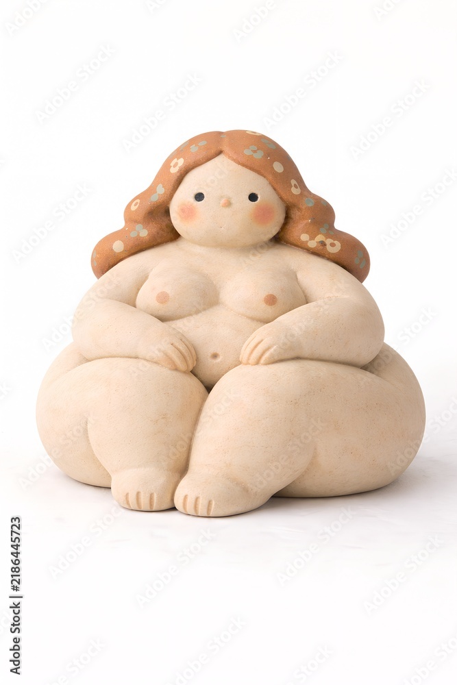 Fototapeta premium Soft Ceramic Female Figurine Minimal Body Sculpture Abstract Woman Form Aesthetic Decor