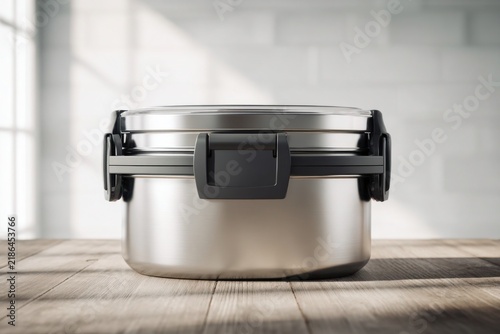 Sleek stainless steel food container