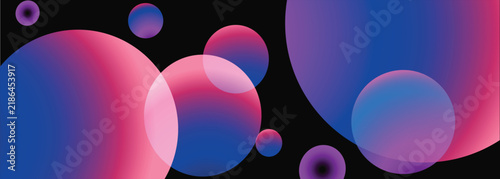 A beautiful abstract background with vibrant blue pale orange and pink gradient circles
