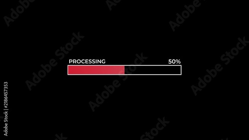 Minimal Processing Loading Progress Bar Animation with Percentage Indicator.4k video