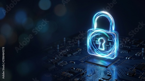 3d model internet security concept with binary code