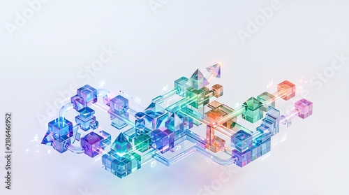 3d model abstract colorful background