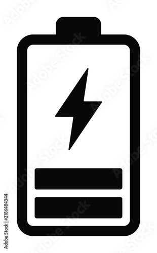 Black Battery Charge Power Energy Indicator Vector Icon Graphic Illustration for Electronics Device Battery Charging Element Battery Charge Power Energy Indicator