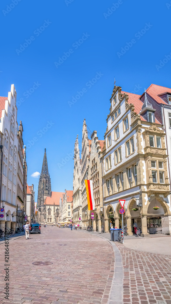 Naklejka premium Altstadt, Münster, Nordrhein Westfalen, Deutschland 