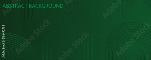  Dark Green Abstract Background with Minimalist Circular Lines Vector