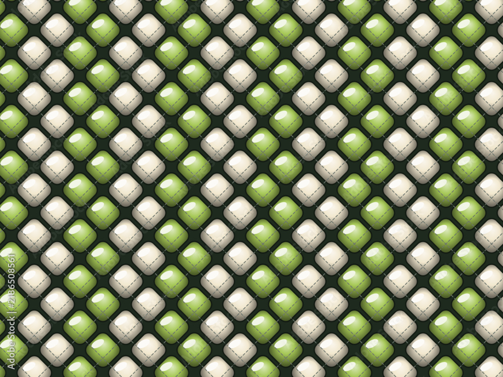 Fototapeta premium Shiny Puffed Quilt Cells Dimensional Textile Design
