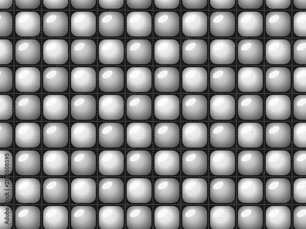 Obraz premium Shiny Puffed Quilt Cells Dimensional Textile Design