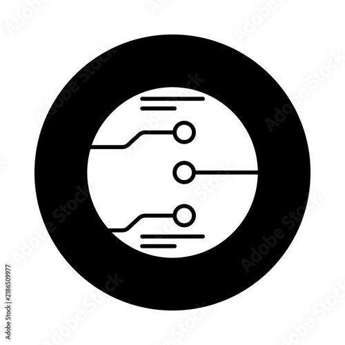 Circuit Board Icon, Circuit Board and Electronic Components for Modern Technology and Computer Hardware, Printed Circuit Board PCB Design for Electronics and Electrical Engineering
