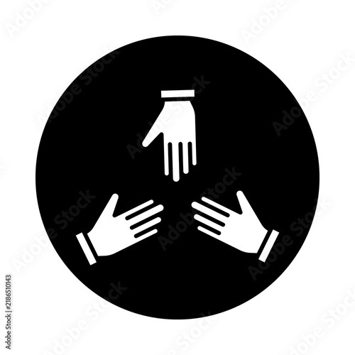 Three Hands Supporting Each Other for Teamwork, Unity, and Collaboration, Mutual Support and Helping Hands Concept for Community and Partnership, icon