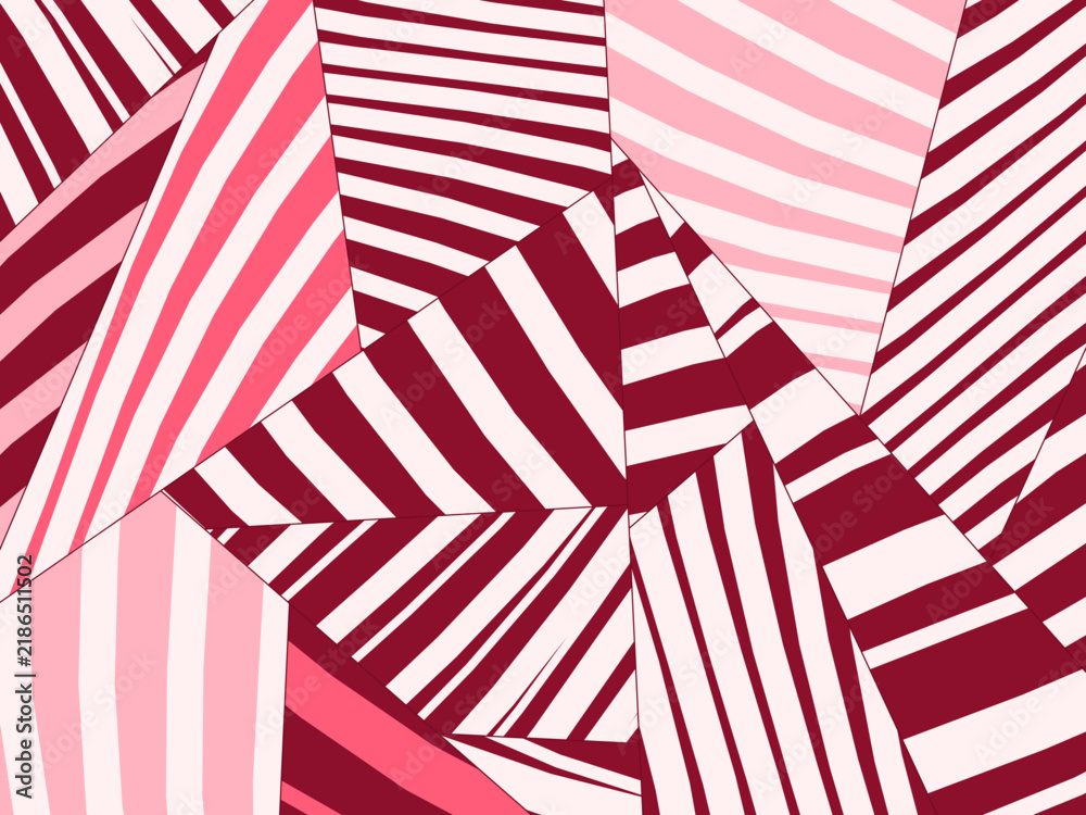 Obraz premium Bold Fractured Stripe Blocks Fashion Print Pattern
