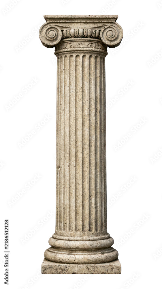 Obraz premium PNG Classical stone column with ornate capital design.